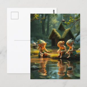 Elf Children Postcard