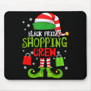 Elf Christmas Black Shopng Funny Friday Shopng Cre Mouse Mat