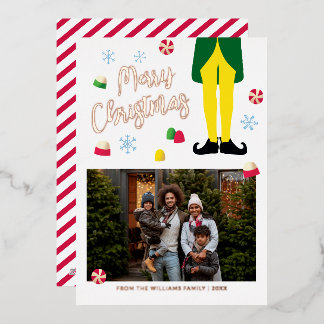 Elf Christmas Card with Photo