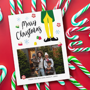 Elf Christmas Card with Photo