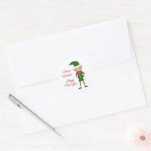 Elf Christmas Classic Round Sticker