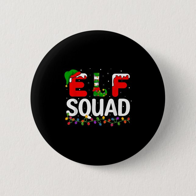 Elf Christmas Family Matching Xmas Pajama Elf Squa 6 Cm Round Badge (Front)