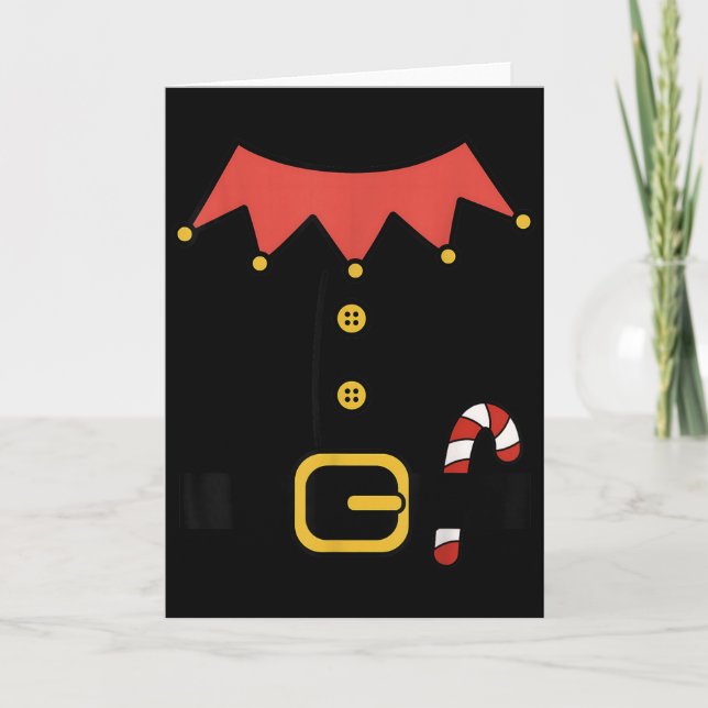 Elf Christmas Halloween Costume Mens Womens Boys G Card (Front)