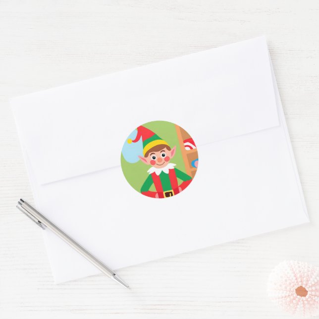 Elf Christmas Holiday Party Sticker (Envelope)