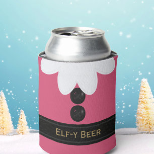 Elf Christmas in July Party Pink Can Cooler