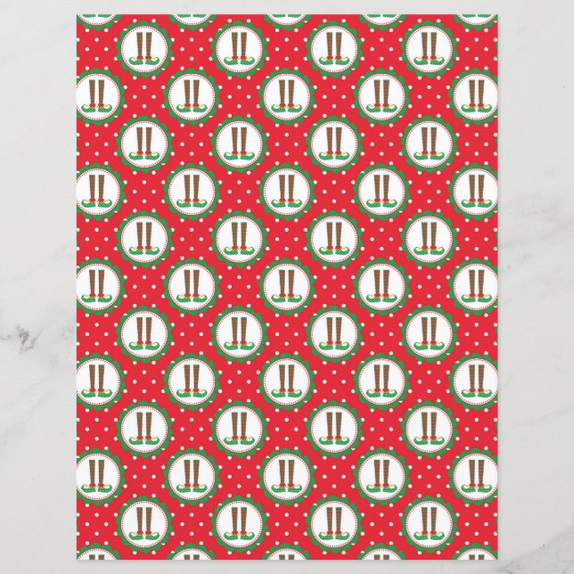 Elf Christmas Scrapbook Paper (Front)