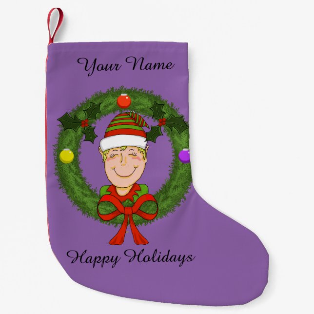 Elf Christmas Stocking (Customisable) (Front)