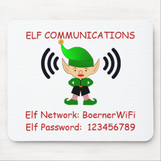 Elf Christmas Wi-Fi Guest Computer Desk Room Mouse Mat