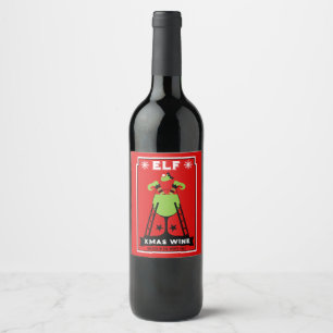 Elf Christmas Wine Label