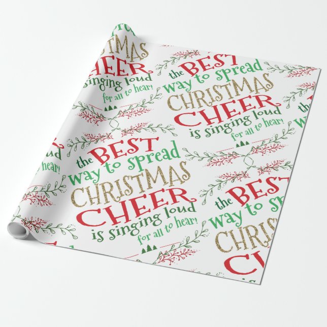 Elf Christmas Wrapping Paper Christmas Cheer (Unrolled)