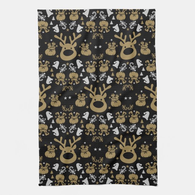 Elf Christmas Wrapping Tea Towel (Vertical)
