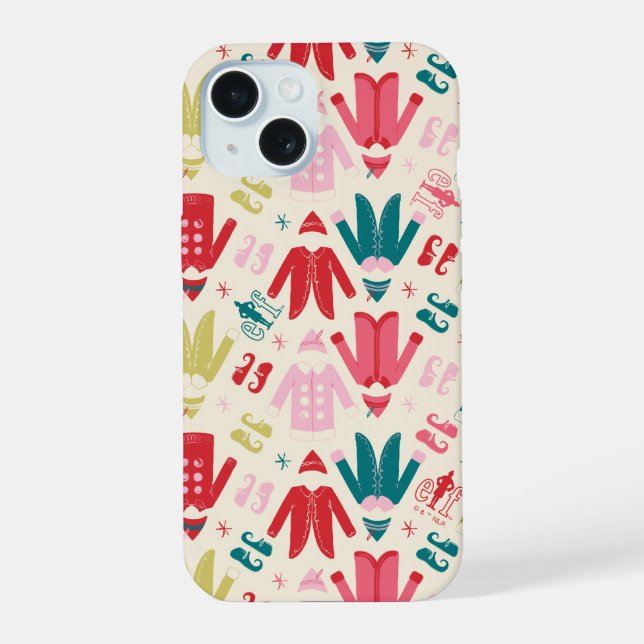 Elf Colourful Coat and Shoes Pattern iPhone 15 Case (Back)