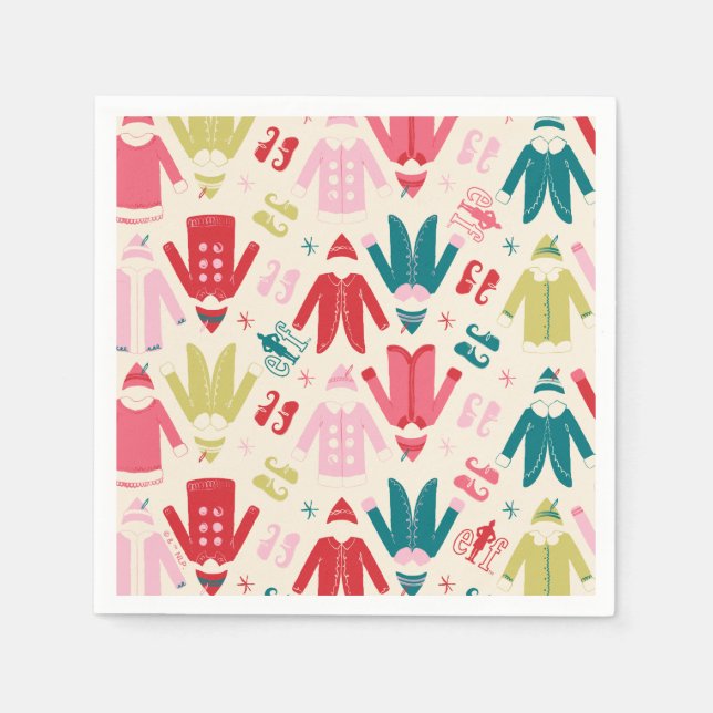 Elf Colourful Coat and Shoes Pattern Napkin (Front)