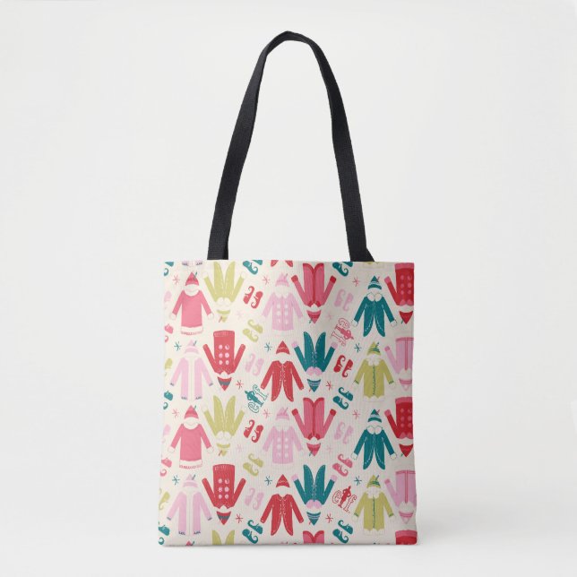 Elf Colourful Coat and Shoes Pattern Tote Bag (Front)