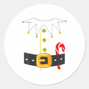 Elf Costume Christmas Holiday Men Women Kids  Classic Round Sticker
