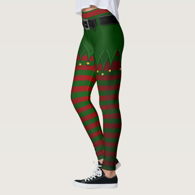 Elf Costume Leggings Christmas Elf Pants (Left)