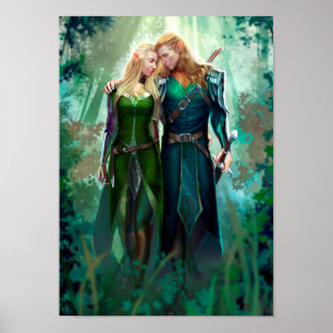 Elf Couple Poster