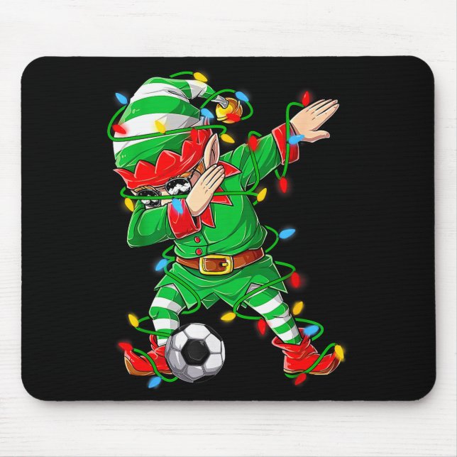 Elf Dabbing Soccer Player Christmas Dab Xmas  Mouse Mat (Front)