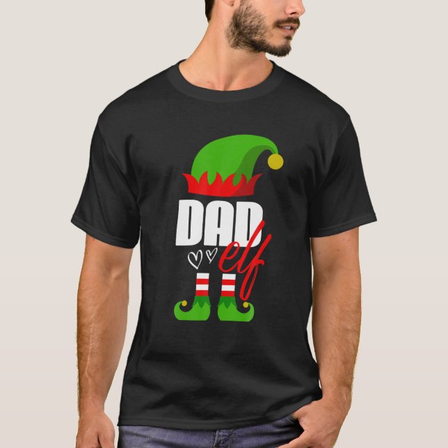Elf Dad Christmas Elf Family Costume For Fathers A T-Shirt (Front)