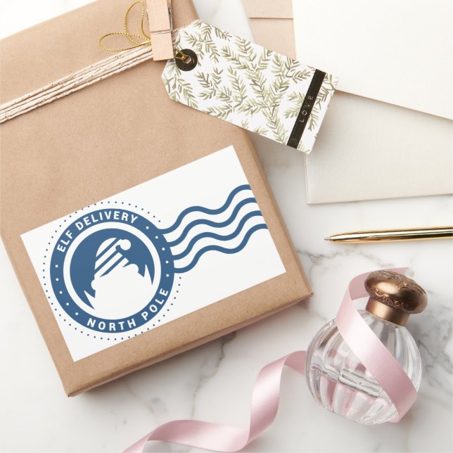 elf delivery north pole rectangular sticker (Gifting)