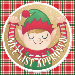 Elf Delivery Santa's Nice List Christmas Classic Round Sticker