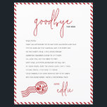 Elf Departure Letter Goodbye From your Elf Note<br><div class="desc">End the Christmas season with a touch of magic through this personalised Elf Departure Letter, direct from the North Pole! This heartfelt note helps your child say goodbye to their elf in a warm and memorable way. The charming rhyming poem thanks them for their kindness and fun, reminding them that...</div>