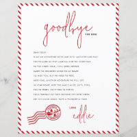 Elf Departure Letter Goodbye From your Elf Note