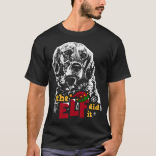 Elf Did it Funny Golden Retriever Christmas T-Shirt