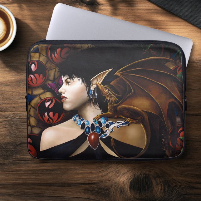 Elf Dragon Butterfly Fantasy Laptop Sleeve (Creator Uploaded)