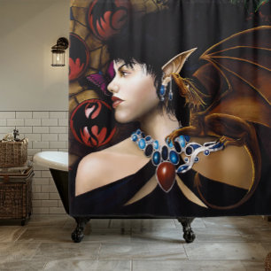 Elf Dragon Butterfly Fantasy Shower Curtain