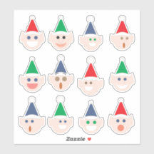 Elf (Elves) Faces Fun Cartoon Holiday Christmas