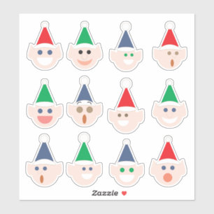 Elf (Elves) Faces Fun Cartoon Holiday Christmas