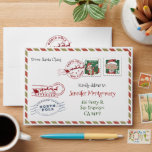 Elf Envelope for Letters from Santa Claus<br><div class="desc">With this envelope,  your letter from Santa for your children will have a classy touch,  and with its unique Santa and Express delivery stamps,  it will reach your house in the blink of an eye! The envelope features Elf Stamps on a white background with seasonal coloured borders.</div>