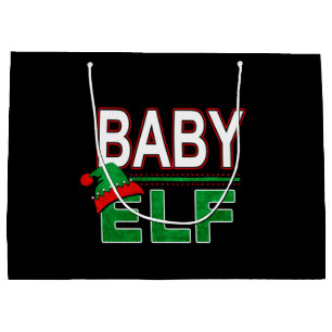 Elf Family   Baby Elf Christmas Holiday #TeamElf Large Gift Bag
