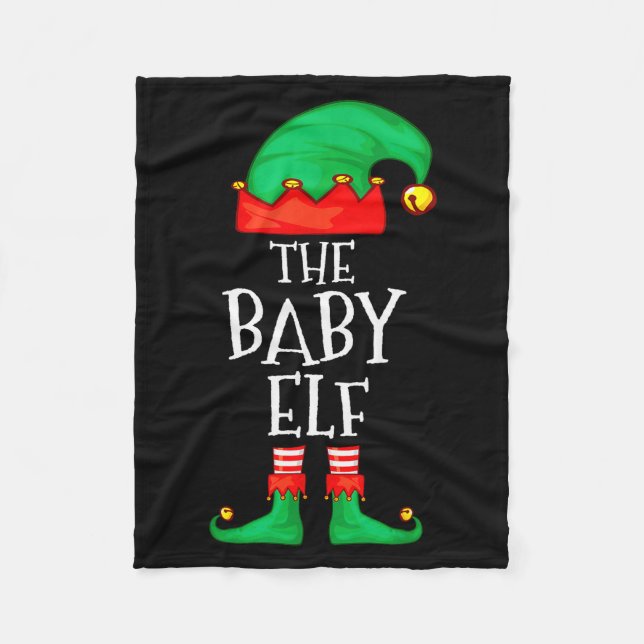 Elf Family Christmas Funny The Baby Elf Sweater Bo Fleece Blanket (Front)