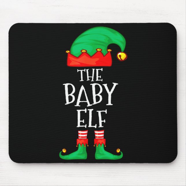 Elf Family Christmas Funny The Baby Elf Sweater Bo Mouse Mat (Front)
