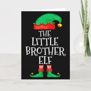 Elf Family Christmas Little Brother Elf Sweater Me Card
