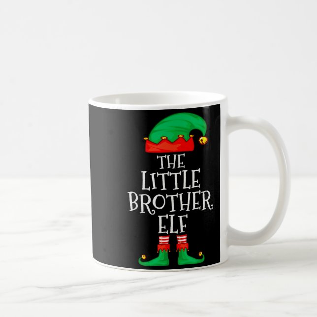Elf Family Christmas Little Brother Elf Sweater Me Coffee Mug (Right)
