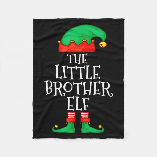 Elf Family Christmas Little Brother Elf Sweater Me Fleece Blanket (Front)