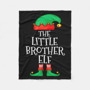 Elf Family Christmas Little Brother Elf Sweater Me Fleece Blanket