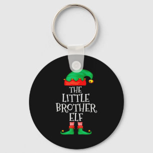 Elf Family Christmas Little Brother Elf Sweater Me Key Ring
