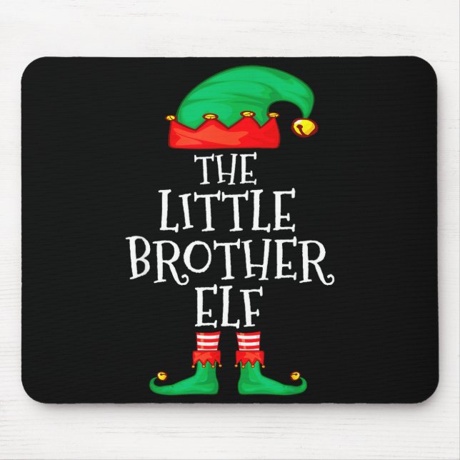 Elf Family Christmas Little Brother Elf Sweater Me Mouse Mat (Front)
