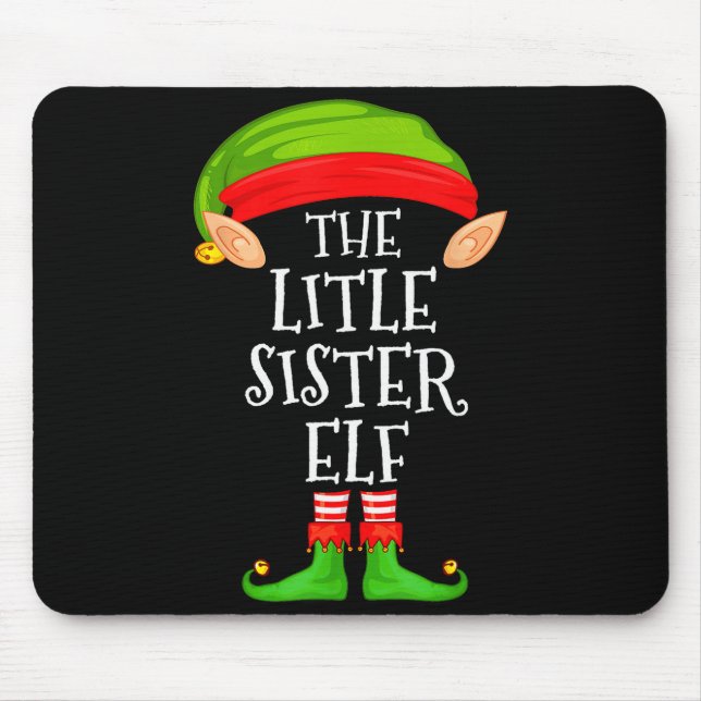 Elf Family Christmas Little Sister Elf Sweater Mat Mouse Mat (Front)