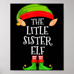 Elf Family Christmas Little Sister Elf Sweater Mat Poster
