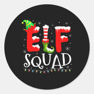 Elf Family Christmas Matching Elf Squad Classic Round Sticker