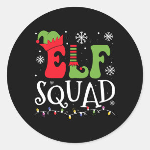 Elf Family Christmas Matching Pajamas Funny Xmas E Classic Round Sticker