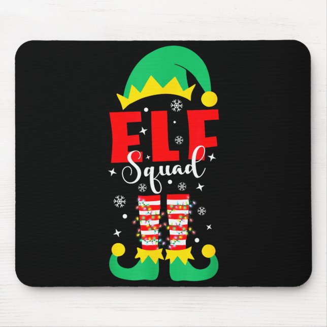 Elf Family Christmas Matching Pajamas Funny Xmas E Mouse Mat (Front)
