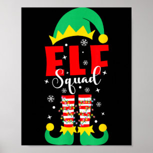 Elf Family Christmas Matching Pajamas Funny Xmas E Poster