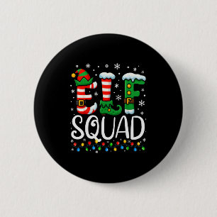 Elf Family Christmas Matching Pajamas Xmas Elf Squ 6 Cm Round Badge