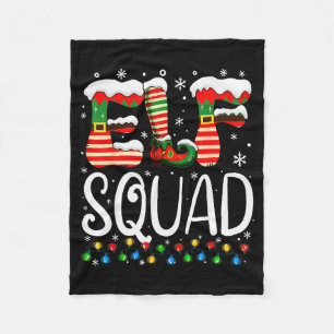 Elf Family Christmas Matching Pajamas Xmas Elf Squ Fleece Blanket